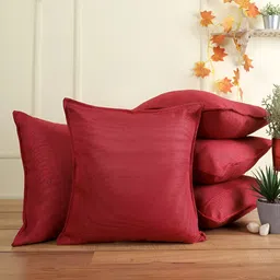 THE CONVERSION Maroon 5 Pieces Jute Cotton Square Cushion Covers-70