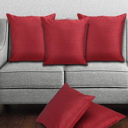 Creeva 5 Pieces Maroon Square Cushion Covers-image-81