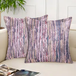 Tesmare 2 Pieces Violet Abstract Velvet Square Cushion Covers-image-89