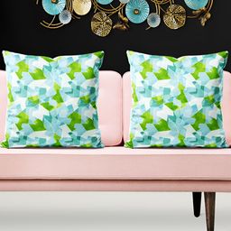 ArtzFolio Blue & Green 5 Pieces Abstract Printed Square Velvet Cushion Covers-image-40