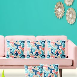 ArtzFolio Blue Green 5 Pieces Velvet Square Cushion Covers-image-94