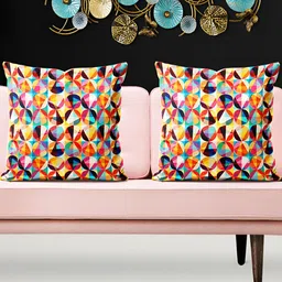 ArtzFolio Green & Blue 5Pcs Abstract Square Cushion Covers-picture-18