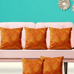 ArtzFolio Brown & Beige 5 Pieces Velvet Square Cushion Covers-image-95