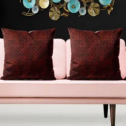 ArtzFolio Brown 5 Pieces Velvet Square Cushion Covers-image-82