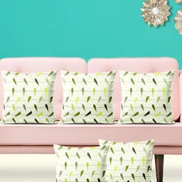 ArtzFolio Green 5 Pieces Abstract Velvet Square Cushion Covers-image-40