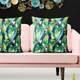 ArtzFolio Green 5 Pieces Abstract Velvet Square Cushion Covers-picture-15