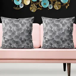 ArtzFolio Grey 5 Pieces Abstract Velvet Square Cushion Covers-image-98