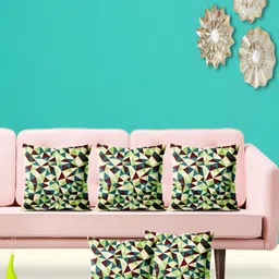 ArtzFolio Green & Brown 5Pcs Abstract Square Cushion Covers-image-59