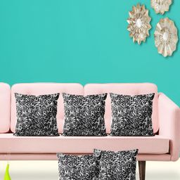 ArtzFolio Black 5 Pcs Velvet Square Cushion Covers-image-59