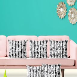 ArtzFolio White & Black 5 Pieces Velvet Square Cushion Covers-image-72