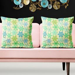 ArtzFolio Green 5 Pcs Velvet Square Cushion Covers-14