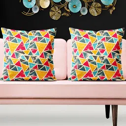 ArtzFolio Yellow & Grey 5 Pcs Abstract Velvet Square Cushion Covers-image-89