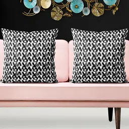ArtzFolio White 5 Pieces Printed Velvet Square Cushion Covers-picture-54