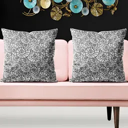 ArtzFolio Grey 5 Pieces Abstract Printed Velvet Square Cushion Covers-image-95