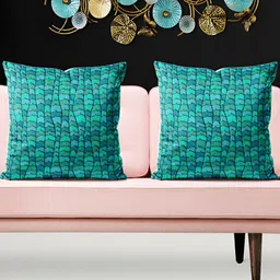 ArtzFolio Green 5 Pieces Abstract Velvet Square Cushion Covers-image-49