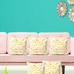 ArtzFolio White 5 Pieces Abstract Velvet Square Cushion Covers-image-112