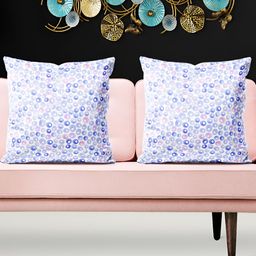 ArtzFolio White & Blue 5 Pieces Abstract Printed Velvet Square Cushion Covers-image-66