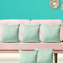 ArtzFolio Green & White 5Pcs Abstract  Square Cushion Covers-image-65