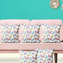 ArtzFolio Blue & Pink 5Pcs Abstract Square Cushion Covers-image-9