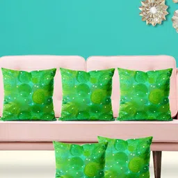 ArtzFolio Green 5 Pieces Printed Velvet Square Cushion Covers-image-89