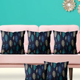 ArtzFolio Green & Blue 5Pcs Abstract Square Cushion Covers-image-21