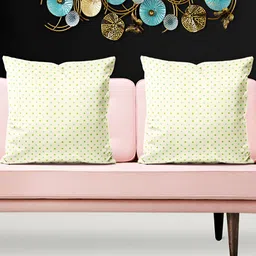 ArtzFolio Green & White 5Pcs Abstract Square Cushion Covers-image-34