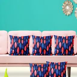ArtzFolio Blue & Red 5Pcs Abstract  Square Cushion Covers-picture-24