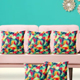 ArtzFolio Red & Green 5 Pieces Velvet Square Cushion Covers-image-81