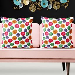 ArtzFolio White & Red Printed 5 Pieces Square Cushion Covers-image-32