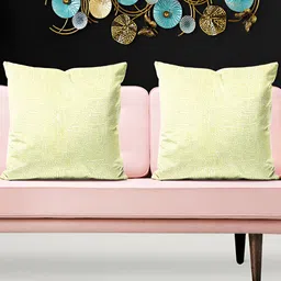 ArtzFolio Yellow 5 Pieces Abstract Velvet Square Cushion Covers-16