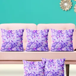 ArtzFolio Lavender 5 Pieces Abstract Printed Velvet Square Cushion Covers-image-73