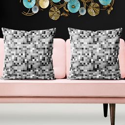 ArtzFolio Black & White 5 Pieces Printed Velvet Square Cushion Covers-image-73