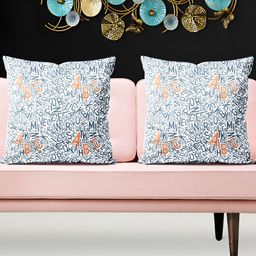 ArtzFolio White & Black 5 Pieces Velvet Square Cushion Covers-image-79