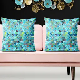 ArtzFolio White & Yellow 5Pcs Geometric Square Cushion Covers-image-13