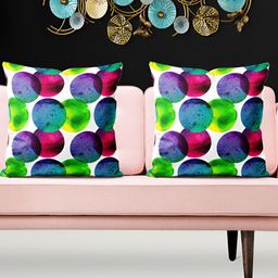 ArtzFolio White Blue 5 Pieces Square Cushion Covers-image-54