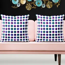 ArtzFolio White & Black 5 Pieces Geometric Printed Velvet Square Cushion Covers-picture-18