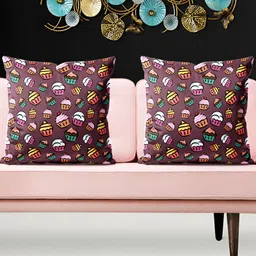 ArtzFolio Purple & Yellow 5 Pieces Self Design Printed Velvet Square Cushion Covers-image-43