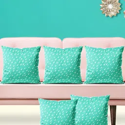 ArtzFolio Green 5 Pieces Printed Velvet Square Cushion Covers-image-76