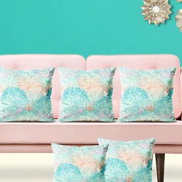 ArtzFolio Blue 5 Pieces Printed Velvet Square Cushion Covers-image-86