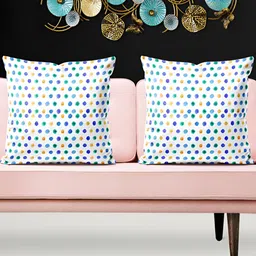 ArtzFolio White 5 Pieces Abstract Velvet Square Cushion Covers-image-50