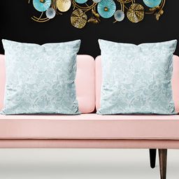 ArtzFolio Blue 5 Pcs Velvet Square Cushion Covers-image-7
