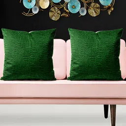 ArtzFolio Green 5 Pieces Printed Velvet Square Cushion Covers-image-83