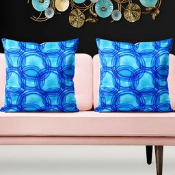 ArtzFolio Blue 5 Pieces Abstract Velvet Square Cushion Covers-image-72