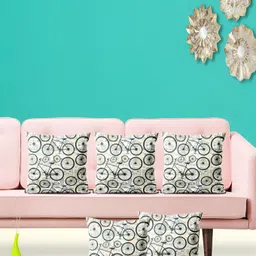 ArtzFolio Beige & White 5Pcs Abstract Square Cushion Covers-image-95