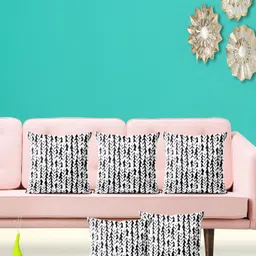 ArtzFolio White & Black 5 Pieces Abstract Printed Velvet Square Cushion Covers-17