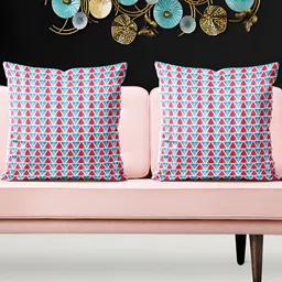 ArtzFolio Blue & Red 5 Pieces Printed Square Cushion Covers-16