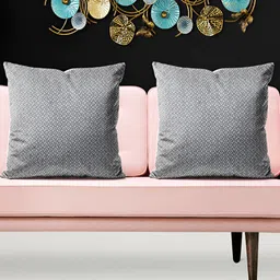 ArtzFolio Grey 5 Pieces Velvet Printed Square Cushion Covers-image-101