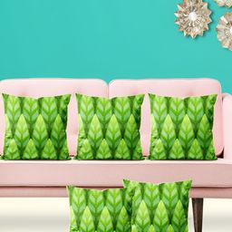 ArtzFolio Green 5 Pieces Abstract Velvet Square Cushion Covers-image-51