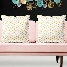 ArtzFolio Orange and Grey 5 Pieces Printed Velvet Square Cushion Covers-image-17