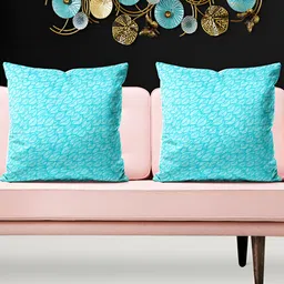 ArtzFolio Turquoise Blue 5 Pieces Abstract Velvet Square Cushion Covers-image-14